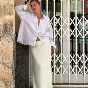 Elegant Cream Maxi Skirt